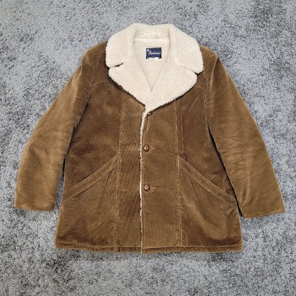 Vintage Shanhouse Size 44 Sherpa Lined Corduroy Field Barn Jacket Coat Rancher - Picture 9 of 14